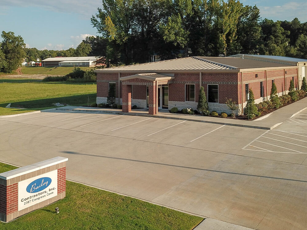 Bailey Contractors Inc. Outside Building with Sign