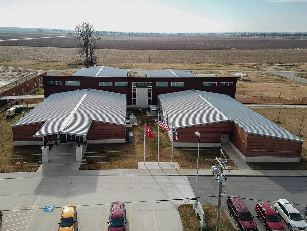 Outside the Riverside East Elementary School